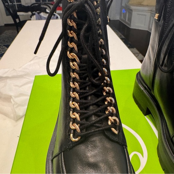 NEW! Sam Edelman Lovrin Women’s Black Leather Combat Boots Size 6 - Picture 8 of 13